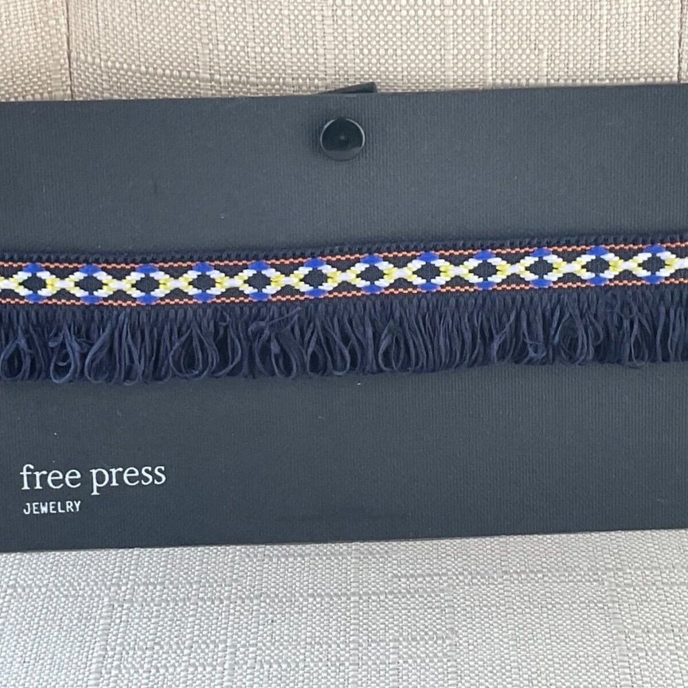 Free Press Women Choker Necklace Blue Fringe Choker Jewelry New adjustable